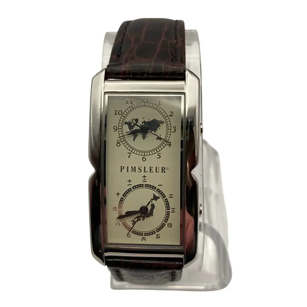 Dual Time PIMSLEUR Men's Watch 25mm - New Batteries - Adjustable Band - Picture 2 of 11